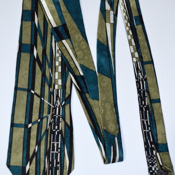 Vintage Luciano Gatti Classic Necktie Modern Geometric Business Casual Retro - Picture 2 of 3